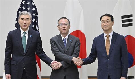 Japanese, US and South Korean officials condemn the North’s weapons plans but urge dialogue
